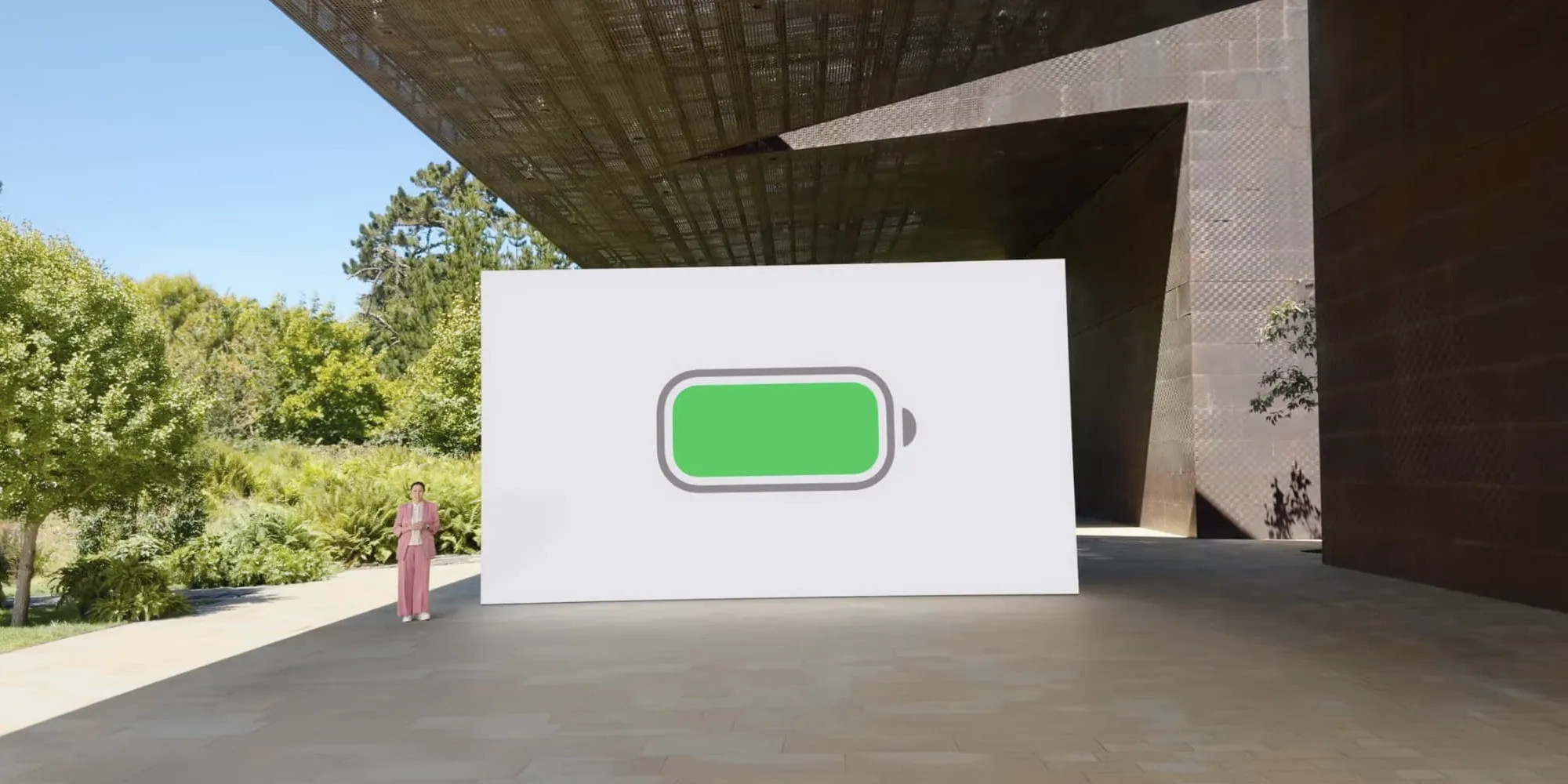 Grafik zur Batterielaufzeit während einer Apple Präsentation