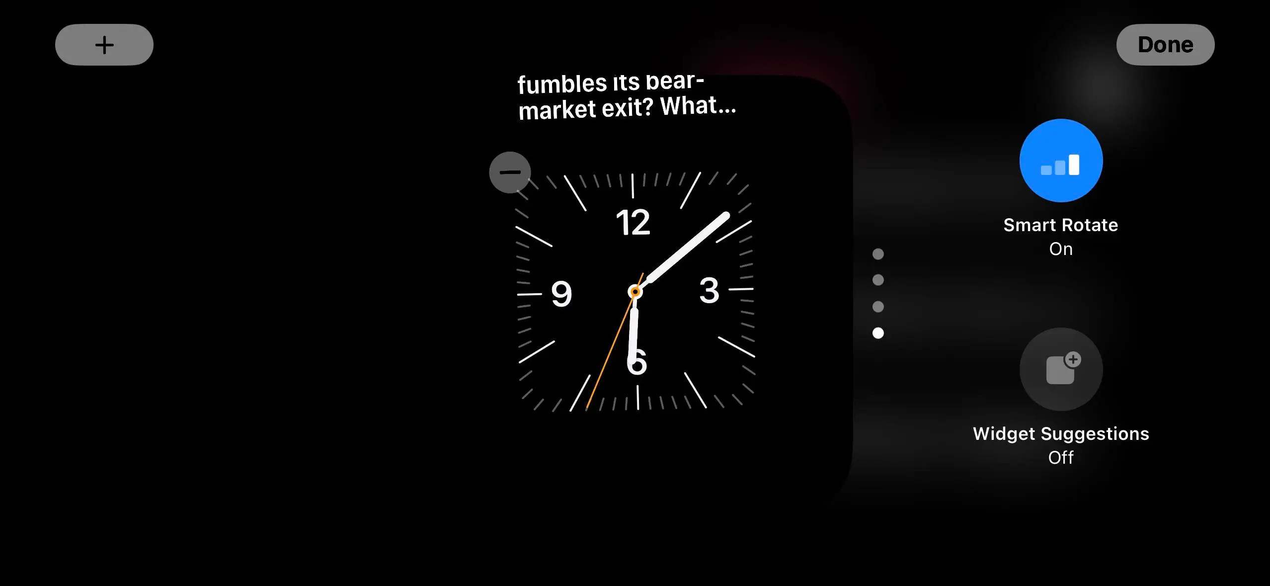 Auswahlmenü für neue Widgets im StandBy-Modus