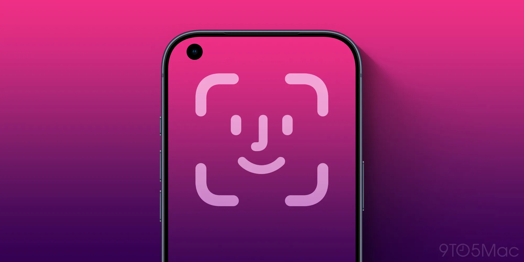 Renderbild des iPhone 18 Pro mit Selfie-Kamera und Dynamic Island in der oberen linken Ecke