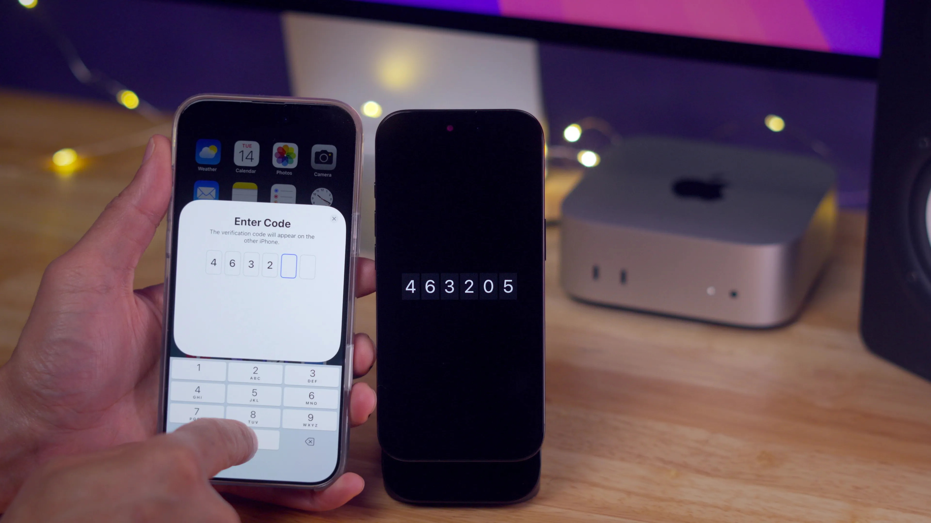 Eingabe des Bestätigungscodes für die drahtlose Wiederherstellung