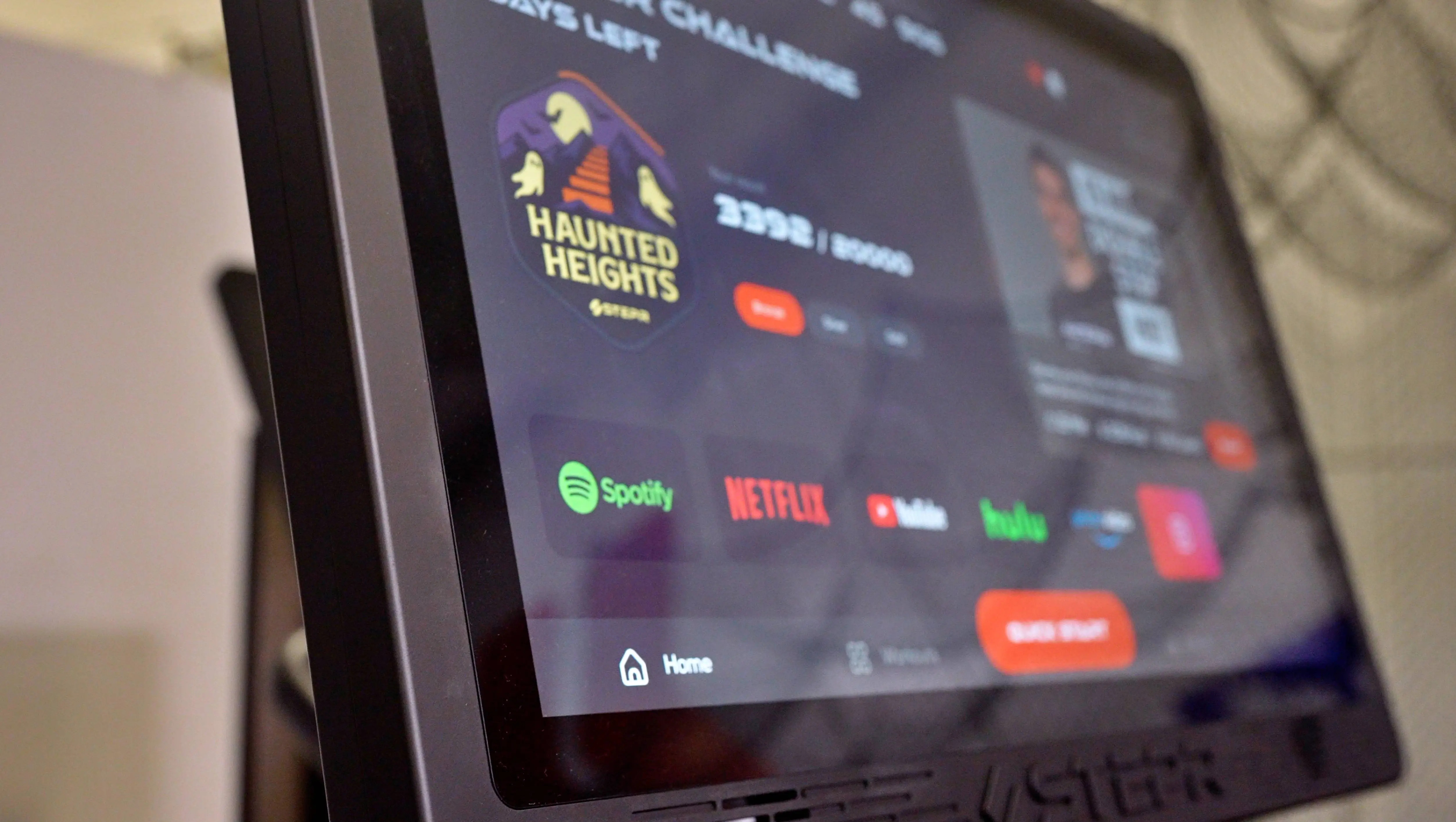 Benutzeroberfläche des Touchscreens mit Streaming-Optionen wie Netflix