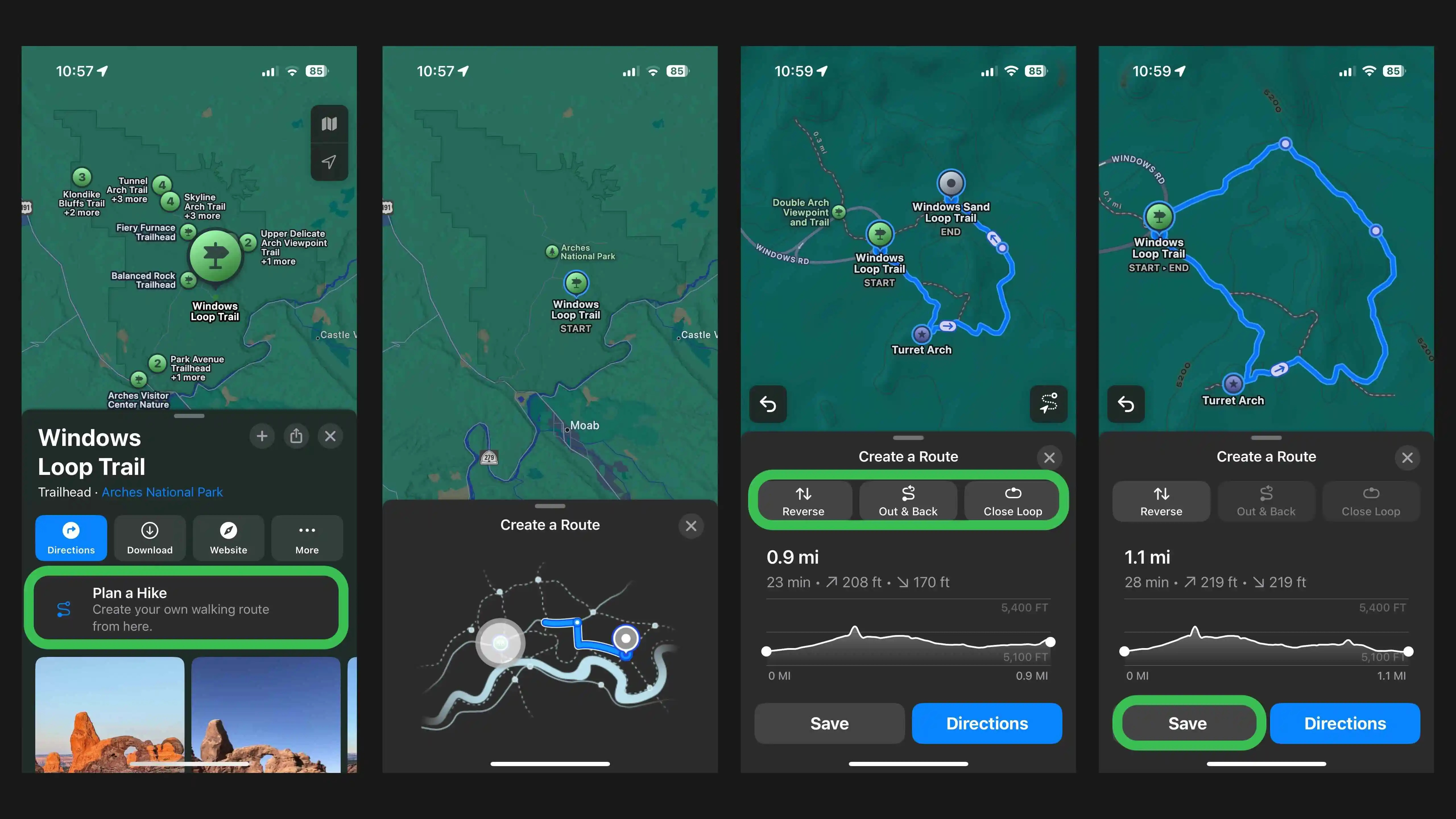Detaillierte Routenplanung und Höhenmeter in Apple Karten